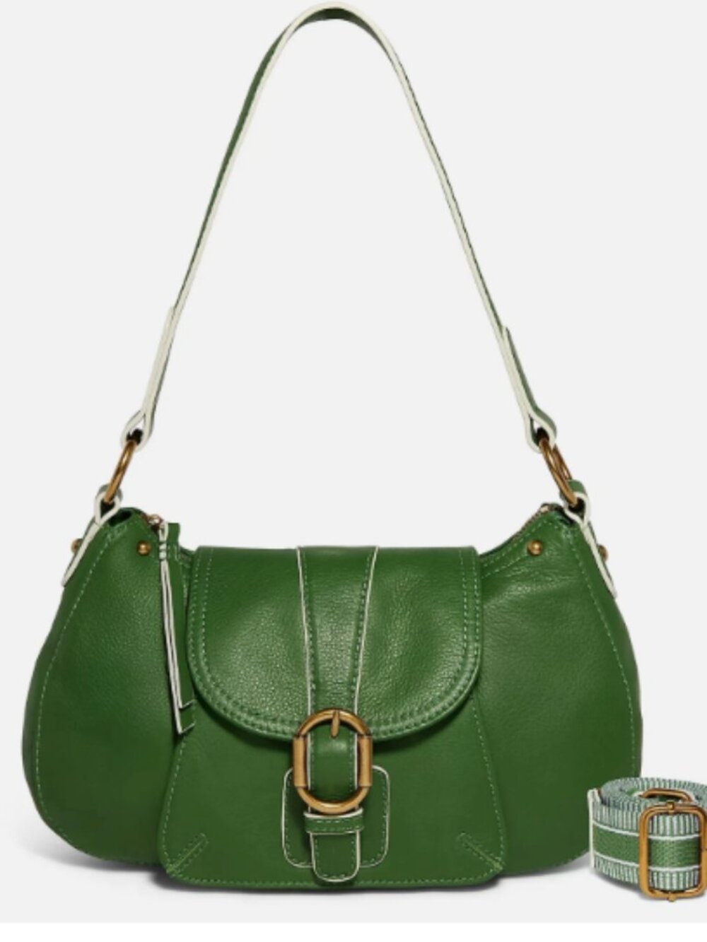 American Leather Co. Redwood Shoulder Crossbody Strap-Clover Green A720924 NEW